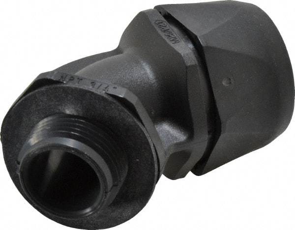 Murrplastik - 3/4" Trade, Nylon Compression Angled Liquidtight Conduit Connector - Noninsulated - Top Tool & Supply