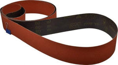 3M - 3" Wide x 132" OAL, 80 Grit, Ceramic Abrasive Belt - Ceramic, Medium, Coated, YF Weighted Cloth Backing, Wet/Dry, Series 777F - Top Tool & Supply