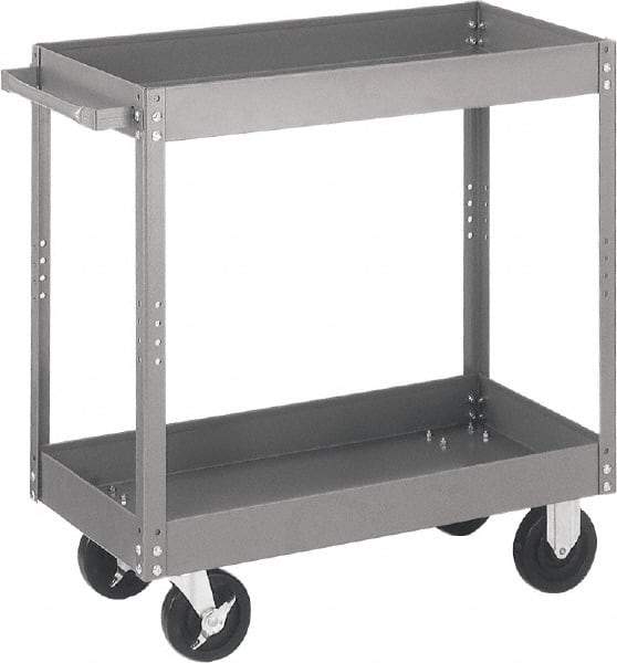 Quantum Storage - 500 Lb Capacity, 30" Wide x 16" Long x 32" High Standard Utility Cart - 2 Shelf, Steel - Top Tool & Supply