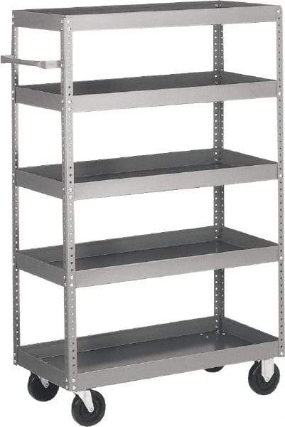 Quantum Storage - 1,000 Lb Capacity, 48" Wide x 24" Long x 57" High Shelf Cart - 5 Shelf, Steel - Top Tool & Supply