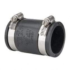 Made in USA - 1-1/2" PVC Flexible Pipe Coupling with Clamp - 3-1/2" Long, Pipe x Pipe, Stainless Steel Clamp - Top Tool & Supply