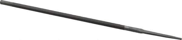 Nicholson - 8" Long, Smooth Cut, Round American-Pattern File - Double Cut, 1/4" Overall Thickness, Tang - Top Tool & Supply