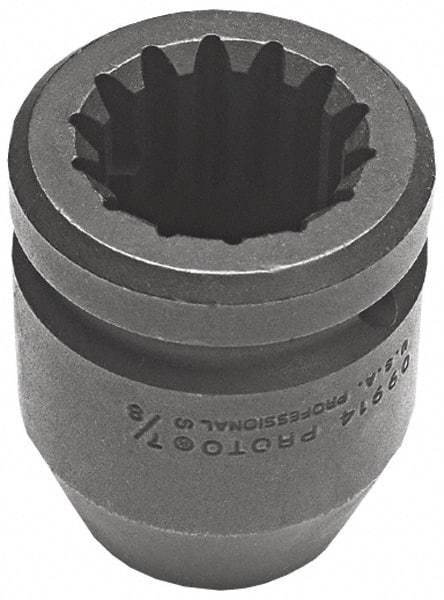 Proto - #5 Spline Drive, 3-1/8" Socket, Impact Socket - 6 Points, 4-39/64" OAL - Top Tool & Supply