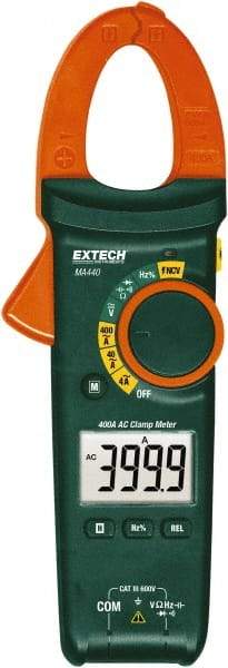 Extech - MA440, CAT III, Digital Auto Ranging Clamp Meter with 1.18" Clamp On Jaws - 600 VAC/VDC, 400 AC Amps, Measures Voltage, Capacitance, Current, Frequency, Resistance - Top Tool & Supply