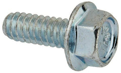 Value Collection - #10-24 UNC, 1/2" Length Under Head, Hex Drive Flange Bolt - 1/2" Thread Length, Grade 5 Steel, Serrated Flange, Zinc-Plated Finish - Top Tool & Supply