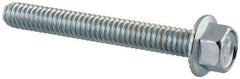 Value Collection - 1/4-20 UNC, 2" Length Under Head, Hex Drive Flange Bolt - 2" Thread Length, Grade 5 Steel, Serrated Flange, Zinc-Plated Finish - Top Tool & Supply