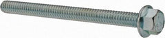 Value Collection - 1/4-20 UNC, 3" Length Under Head, Hex Drive Flange Bolt - 3" Thread Length, Grade 5 Steel, Serrated Flange, Zinc-Plated Finish - Top Tool & Supply