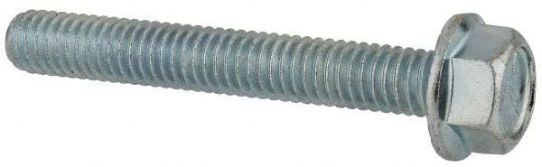 Value Collection - 5/16-18 UNC, 2-1/4" Length Under Head, Hex Drive Flange Bolt - 2-1/4" Thread Length, Grade 5 Steel, Serrated Flange, Zinc-Plated Finish - Top Tool & Supply