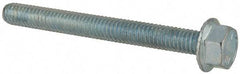 Value Collection - 5/16-18 UNC, 3" Length Under Head, Hex Drive Flange Bolt - 3" Thread Length, Grade 5 Steel, Serrated Flange, Zinc-Plated Finish - Top Tool & Supply