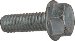 Value Collection - 5/16-18 UNC, 7/8" Length Under Head, Hex Drive Flange Bolt - 7/8" Thread Length, Grade 5 Steel, Serrated Flange, Zinc-Plated Finish - Top Tool & Supply