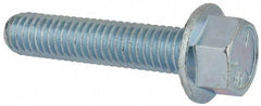 Value Collection - 3/8-16 UNC, 1-3/4" Length Under Head, Hex Drive Flange Bolt - 1-3/4" Thread Length, Grade 5 Steel, Serrated Flange, Zinc-Plated Finish - Top Tool & Supply