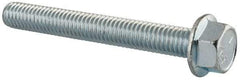 Value Collection - 3/8-16 UNC, 3" Length Under Head, Hex Drive Flange Bolt - 3" Thread Length, Grade 5 Steel, Serrated Flange, Zinc-Plated Finish - Top Tool & Supply