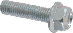 Value Collection - 1/2-13 UNC, 2" Length Under Head, Hex Drive Flange Bolt - 2" Thread Length, Grade 5 Steel, Serrated Flange, Zinc-Plated Finish - Top Tool & Supply