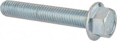 Value Collection - 1/2-13 UNC, 3" Length Under Head, Hex Drive Flange Bolt - 3" Thread Length, Grade 5 Steel, Serrated Flange, Zinc-Plated Finish - Top Tool & Supply