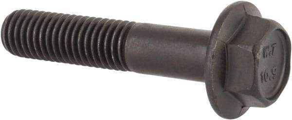 Value Collection - M10x1.50 Metric Coarse, 50mm Length Under Head, Hex Drive Flange Bolt - 35mm Thread Length, Grade 10.9 Alloy Steel, Smooth Flange, Phosphate & Oil Finish - Top Tool & Supply