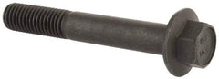 Value Collection - M12x1.75 Metric Coarse, 80mm Length Under Head, Hex Drive Flange Bolt - 40mm Thread Length, Grade 10.9 Alloy Steel, Smooth Flange, Phosphate & Oil Finish - Top Tool & Supply