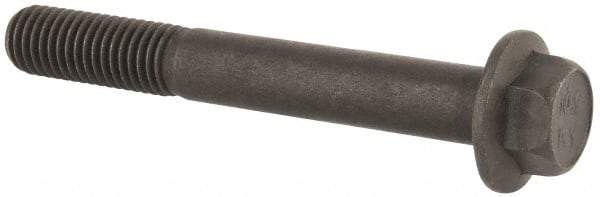 Value Collection - M12x1.75 Metric Coarse, 90mm Length Under Head, Hex Drive Flange Bolt - 40mm Thread Length, Grade 10.9 Alloy Steel, Smooth Flange, Phosphate & Oil Finish - Top Tool & Supply