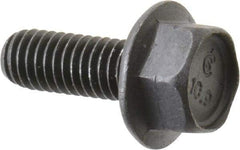 Value Collection - M6x1.00 Metric Coarse, 16mm Length Under Head, Hex Drive Flange Bolt - 16mm Thread Length, Grade 10.9 Alloy Steel, Smooth Flange, Phosphate & Oil Finish - Top Tool & Supply