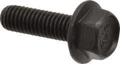 Value Collection - M6x1.00 Metric Coarse, 20mm Length Under Head, Hex Drive Flange Bolt - 20mm Thread Length, Grade 10.9 Alloy Steel, Smooth Flange, Phosphate & Oil Finish - Top Tool & Supply