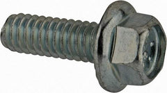 Value Collection - 1/4-20 UNC, 3/4" Length Under Head, Hex Drive Flange Bolt - 3/4" Thread Length, Grade 8 Steel, Serrated Flange, Zinc-Plated Finish - Top Tool & Supply