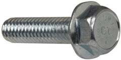 Value Collection - 5/16-18 UNC, 1-1/4" Length Under Head, Hex Drive Flange Bolt - 1-1/4" Thread Length, Grade 8 Steel, Serrated Flange, Zinc-Plated Finish - Top Tool & Supply