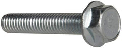 Value Collection - 5/16-18 UNC, 1-3/4" Length Under Head, Hex Drive Flange Bolt - 1-3/4" Thread Length, Grade 8 Steel, Serrated Flange, Zinc-Plated Finish - Top Tool & Supply