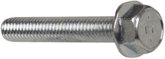 Value Collection - 5/16-18 UNC, 2" Length Under Head, Hex Drive Flange Bolt - 2" Thread Length, Grade 8 Steel, Serrated Flange, Zinc-Plated Finish - Top Tool & Supply