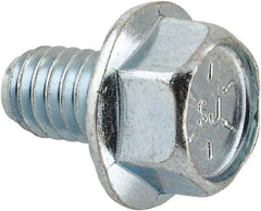 Value Collection - 5/16-18 UNC, 1/2" Length Under Head, Hex Drive Flange Bolt - 1/2" Thread Length, Grade 8 Steel, Serrated Flange, Zinc-Plated Finish - Top Tool & Supply