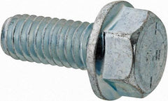 Value Collection - 5/16-18 UNC, 3/4" Length Under Head, Hex Drive Flange Bolt - 3/4" Thread Length, Grade 8 Steel, Serrated Flange, Zinc-Plated Finish - Top Tool & Supply