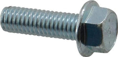 Value Collection - 3/8-16 UNC, 1-1/4" Length Under Head, Hex Drive Flange Bolt - 1-1/4" Thread Length, Grade 8 Steel, Serrated Flange, Zinc-Plated Finish - Top Tool & Supply