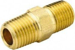 Parker - 3/4 Male Thread, Brass Industrial Pipe Hex Nipple - MNPTF, 1,000 psi - Top Tool & Supply