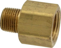 Parker - 3/8 Male Thread x 1/2 Female Thread, Brass Industrial Pipe Adapter - MNPTF x FNPTF, 1,000 psi - Top Tool & Supply