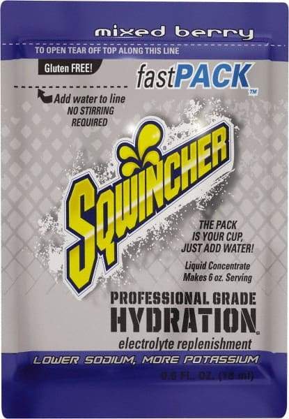 Sqwincher - Pack Mixed Berry Activity Drink - Liquid Concentrate, Yields 0.6 oz - Top Tool & Supply