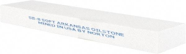 Norton - 8" Long x 2" Wide x 3" Thick, Novaculite Sharpening Stone - Rectangle, Extra Fine Grade - Top Tool & Supply