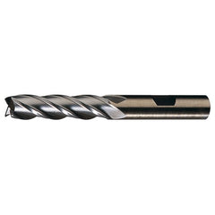 ‎23/64″ × 3/8″ × 3/4″ × 2-1/2″ RHS / RHC HSS-CO 8% (M42) Cobalt, Single End, 4-Flute, Center Cutting End Mill - Bright - Exact Industrial Supply