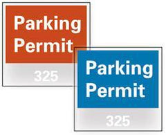 NMC - Parking Permit (101-200), 3 Inch Wide x 3 Inch High, Vinyl Traffic Sign - Blue, Square - Top Tool & Supply