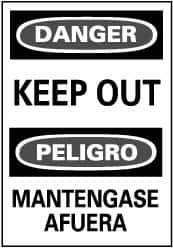 NMC - "Danger - Keep Out", 20" Long x 14" Wide, Pressure-Sensitive Vinyl Safety Sign - Rectangle, 0.004" Thick, Use for Accident Prevention - Top Tool & Supply