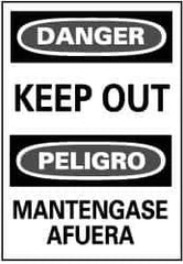 NMC - "Danger - Keep Out", 20" Long x 14" Wide, Rigid Plastic Safety Sign - Rectangle, 0.05" Thick, Use for Accident Prevention - Top Tool & Supply