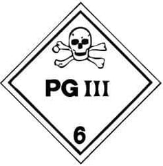 NMC - Safety & Facility Label - Legend: PG III, English, Black & White, 4" Long x 4" High, Sign Muscle Finish - Top Tool & Supply