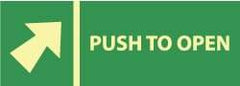 NMC - Push Bar to Open, Plastic Exit Sign - 14" Wide x 5" High, Glow-in-the-Dark - Top Tool & Supply