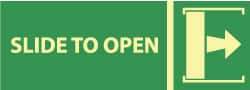 NMC - Slide to Open, Plastic Exit Sign - 14" Wide x 5" High, Glow-in-the-Dark - Top Tool & Supply