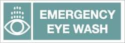 NMC - "Emergency Eye Wash", 5" Long x 14" Wide, Rigid Plastic Safety Sign - Rectangle, 0.05" Thick, Use for First Aid - Top Tool & Supply