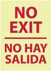 NMC - No Exit, Plastic Exit Sign - 14" Wide x 20" High, English/Spanish, Glow-in-the-Dark - Top Tool & Supply