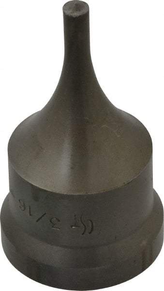 Cleveland Steel Tool - 3/16 Inch Diameter Round Ironworker Punch - 1-1/16 Inch Body Diameter, 1-7/32 Inch Head Diameter, 2-1/8 Inch Overall Length - Top Tool & Supply