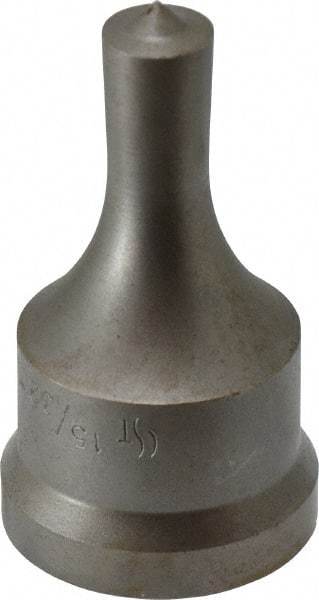 Cleveland Steel Tool - 15/32 Inch Diameter Round Ironworker Punch - 1-7/32 Inch Body Diameter, 1-3/8 Inch Head Diameter, 2-3/8 Inch Overall Length - Top Tool & Supply