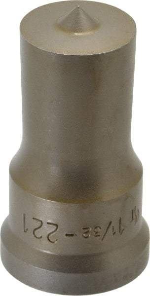 Cleveland Steel Tool - 1-1/32 Inch Diameter Round Ironworker Punch - 1-7/32 Inch Body Diameter, 1-3/8 Inch Head Diameter, 2-3/8 Inch Overall Length - Top Tool & Supply