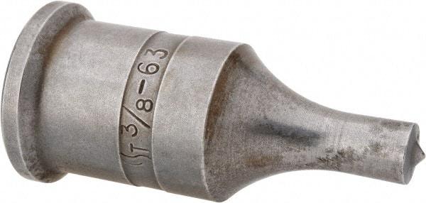 Cleveland Steel Tool - 3/8 Inch Diameter Round Ironworker Punch - 1 Inch Body Diameter, 1-3/16 Inch Head Diameter, 2-7/16 Inch Overall Length - Top Tool & Supply