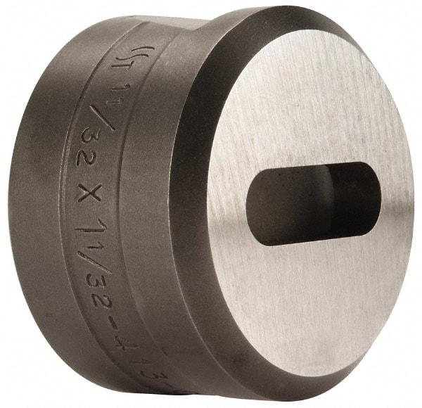 Cleveland Steel Tool - 1-1/32 Inch Long x 11/32 Inch Wide Oblong Ironworker Die - 1-13/16 Inch Head Diameter, 1-1/8 Inch Head Height - Top Tool & Supply