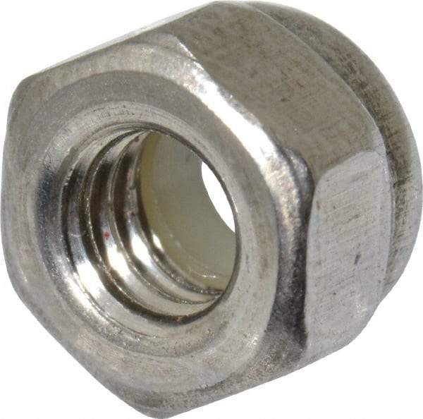 Value Collection - M4x0.70 Metric Coarse 18-8 & Austenitic Grade A2 Hex Lock Nut with Nylon Insert - 5mm High, Uncoated - Top Tool & Supply