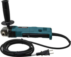 Makita - 3/8" Keyed Chuck, 2,400 RPM, Angled Handle Electric Drill - 4 Amps, 115 Volts, Reversible, Includes Chuck Key, Drill Chuck, Key Holder, Side Handle - Top Tool & Supply